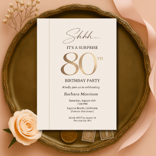 Elegante Überraschung zum 80. Geburtstag Einladung