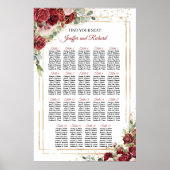 Elegante Übersicht über die Sitzplätze in Burgundy Poster (Vorne)