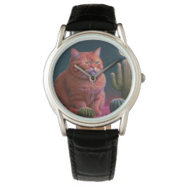 Elegante Uhr für Katzenliebhaber