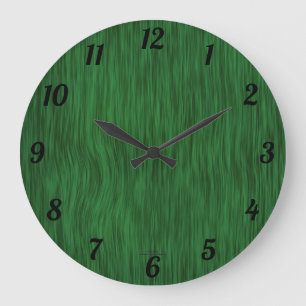 Elegante Uhr im grünen Holzmaserung-Design