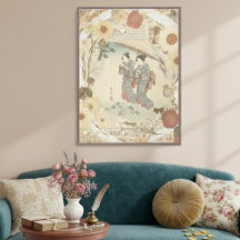 Elegante Ukiyoe-Collage-Kunst – Vintage-JP-Schönhe