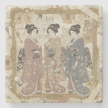 Elegante Ukiyoe-Collage-Kunst – Vintage-JP-Schönhe