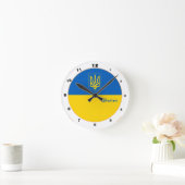 Elegante ukrainische Flagge, trendige ukrainische Runde Wanduhr (Zuhause)