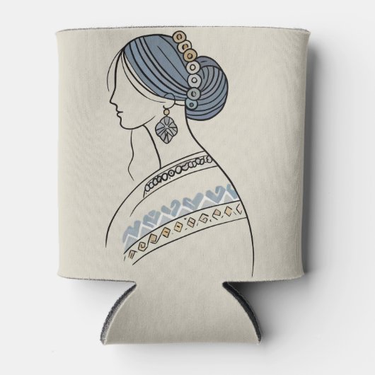 Elegante ukrainische Volkskunst kann kühlen Dosenkühler (Vorderseite)