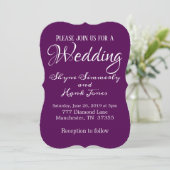Elegante Ultra Violet Lila Blumenhochzeit Einladung (Stehend Vorderseite)