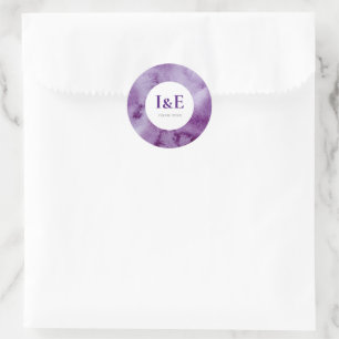 Elegante Ultra-Violet-Lila-Farbwaschzeitung Runder Aufkleber