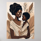 Elegante Umarmung einer afroamerikanischen Mutter  Poster (Vorne)