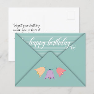 Elegante Umschlag Glocken Blumen Alles Gute zum Ge Postkarte