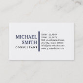 Elegante Unabhängigkeit Modernes Schlichtes Weiß Visitenkarte (Rückseite)