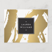 Elegante und Abstrakte Gold Pinselstriche II Postk Postkarte (Vorderseite)