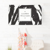 Elegante und Abstrakte Schwarz-Weiß-Pinselstriche Banner (Insitu)