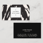 Elegante und Abstrakte schwarze Pinselstriche Visitenkarte (Vorne/Hinten)