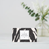 Elegante und Abstrakte schwarze Pinselstriche Visitenkarte (Stehend Vorderseite)