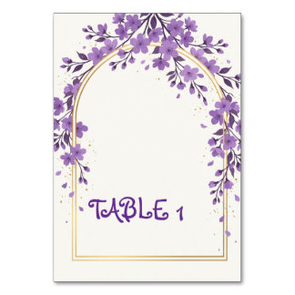 Elegante und Aquarell-Hochzeit Tischnummer