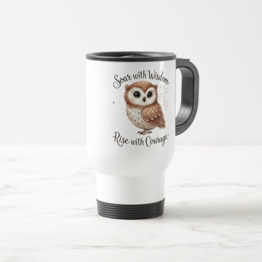 Elegante und attraktive Owl Design-Tasse Reisebecher (VorderseiteRechts)