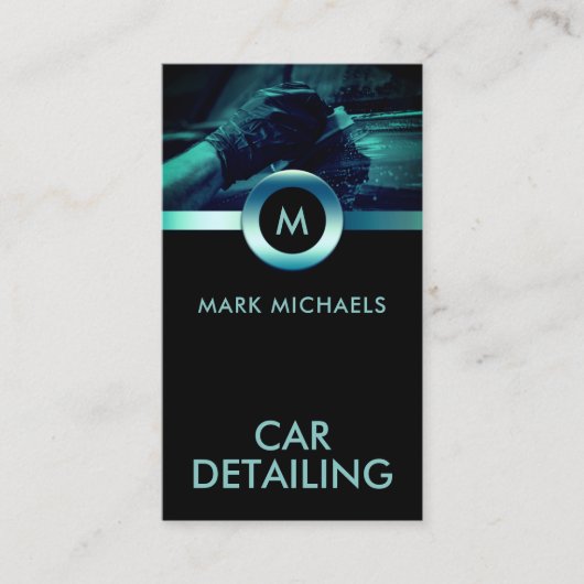 Elegante und berufliche Autodetails Visitenkarte (Vorderseite)