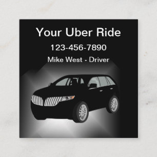 Elegante und coole Uber-Fahrer-Mitfahr-App Quadratische Visitenkarte