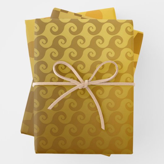 Elegante und dekorative Gold-Muster Wirbel Dots Geschenkpapier Set (Beispiel)