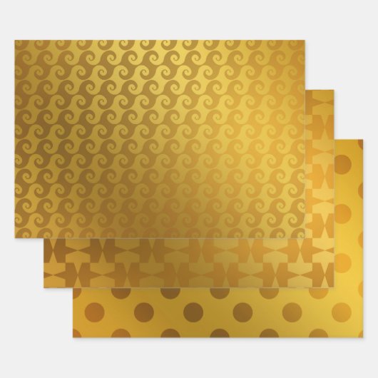 Elegante und dekorative Gold-Muster Wirbel Dots Geschenkpapier Set (Set)