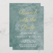 Elegante und delikate Goldene Braut Einladung (Vorne/Hinten)