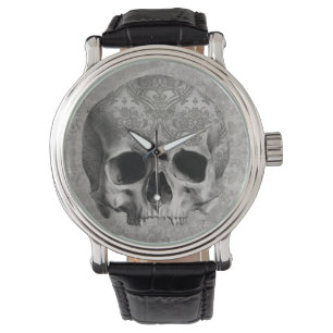 Elegante und doch gruselige Brocade Skull eWatch Armbanduhr