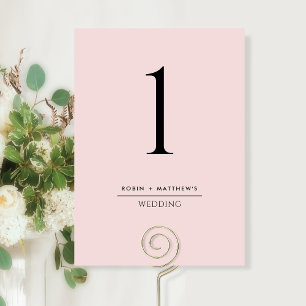 Elegante und einfache Dusty Rose Tischnummer