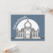 Elegante und einfache Eid Mubarak Karte (Vorderseite/Rückseite Beispiel)