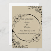 Elegante und einfache Einladung zur Hochzeit (Vorne/Hinten)