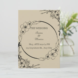 Elegante und einfache Einladung zur Hochzeit