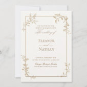 Elegante und einfache Frühjahrshochzeit Einladung (Vorderseite)