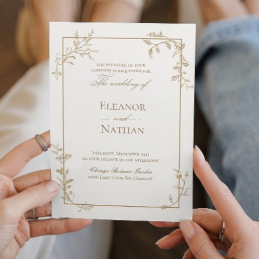 Elegante und einfache Frühjahrshochzeit Einladung