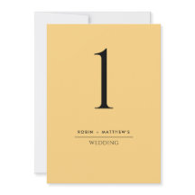 Elegante und einfache Gelbe Tischnummer