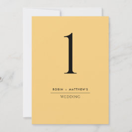 Elegante und einfache Gelbe Tischnummer