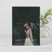 Elegante und einfache Gold Typografie Wedding STD Einladung (Stehend Vorderseite)