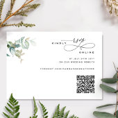 Elegante und einfache, grüne Wedding QR Code UAWG Begleitkarte