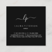 Elegante und einfache handgeschriebene Skriptkalli Quadratische Visitenkarte (Rückseite)