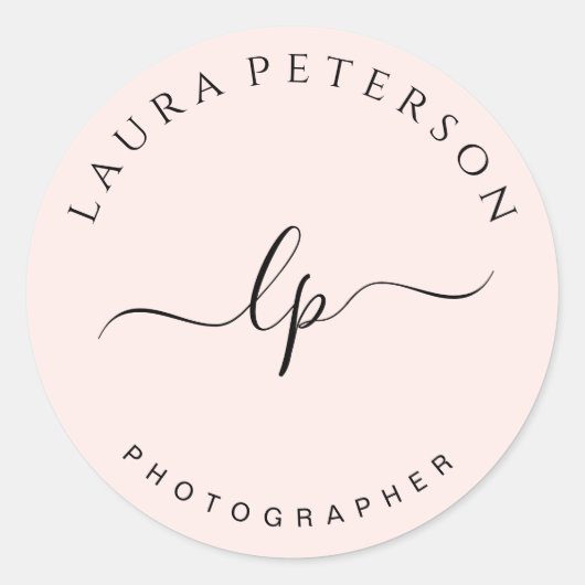 Elegante und einfache handgeschriebene Skriptkalli Runder Aufkleber (Vorderseite)