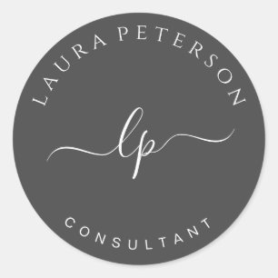 Elegante und einfache handgeschriebene Skriptkalli Runder Aufkleber