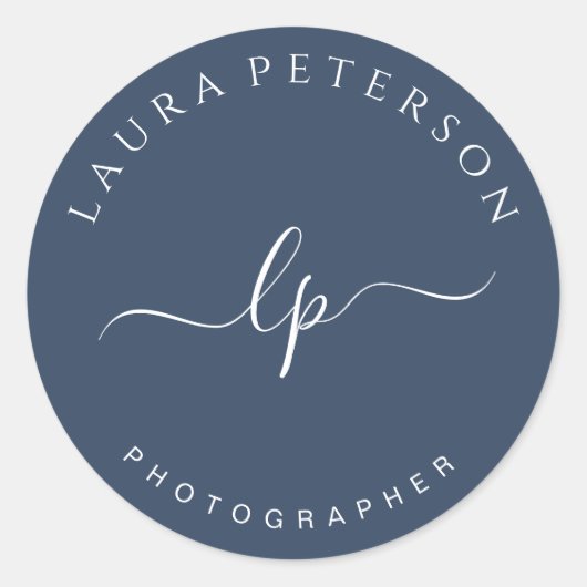 Elegante und einfache handgeschriebene Skriptkalli Runder Aufkleber (Vorderseite)