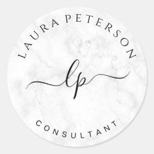 Elegante und einfache handgeschriebene Skriptkalli Runder Aufkleber