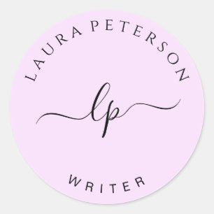 Elegante und einfache handgeschriebene Skriptkalli Runder Aufkleber