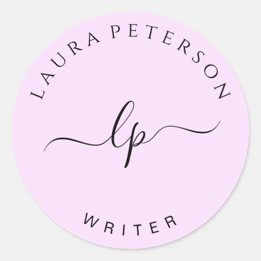 Elegante und einfache handgeschriebene Skriptkalli Runder Aufkleber (Vorderseite)