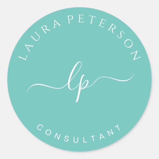 Elegante und einfache handgeschriebene Skriptkalli Runder Aufkleber (Vorderseite)