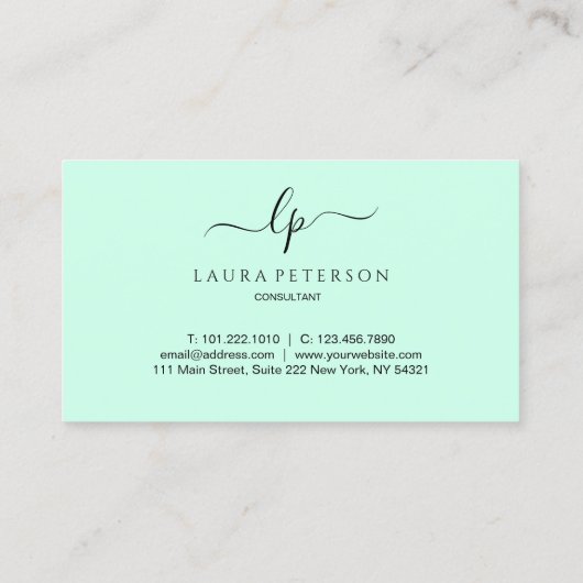 Elegante und einfache handgeschriebene visitenkarte (Rückseite)