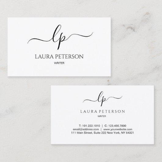 Elegante und einfache handgeschriebene visitenkarte (Vorne/Hinten)