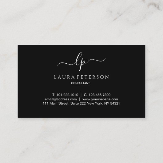 Elegante und einfache handgeschriebene visitenkarte (Rückseite)