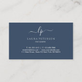 Elegante und einfache handgeschriebene visitenkarte (Rückseite)