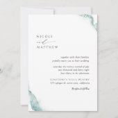 Elegante und einfache Hochzeit mit grünem Wasser Einladung (Vorderseite)