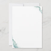 Elegante und einfache Hochzeit mit grünem Wasser Einladung (Rückseite)