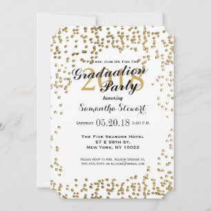 Elegante und einfache Imitate Gold Confetti Einladung